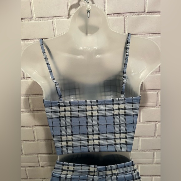 STREETWARE SOCIETY Blue Plaid Two-Piece Set Top & short-skirt/size S - Picture 10 of 16
